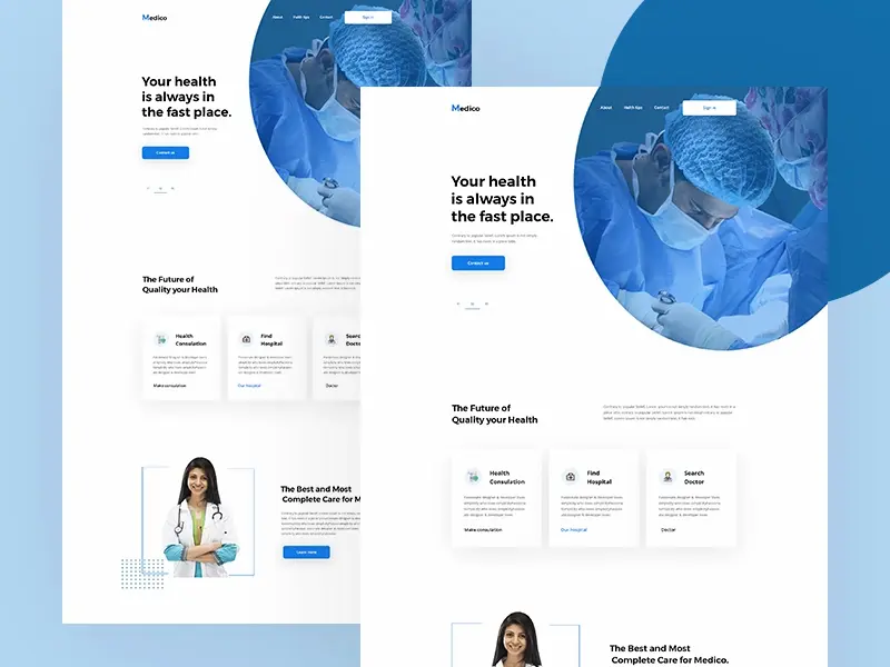 قالب طراحی سایت پزشکی
