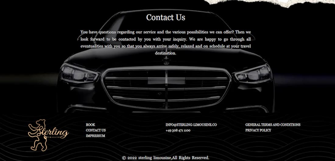 سایت و اپلیکیشن خدمات اجازه خودرو استرلینگ لیموزین