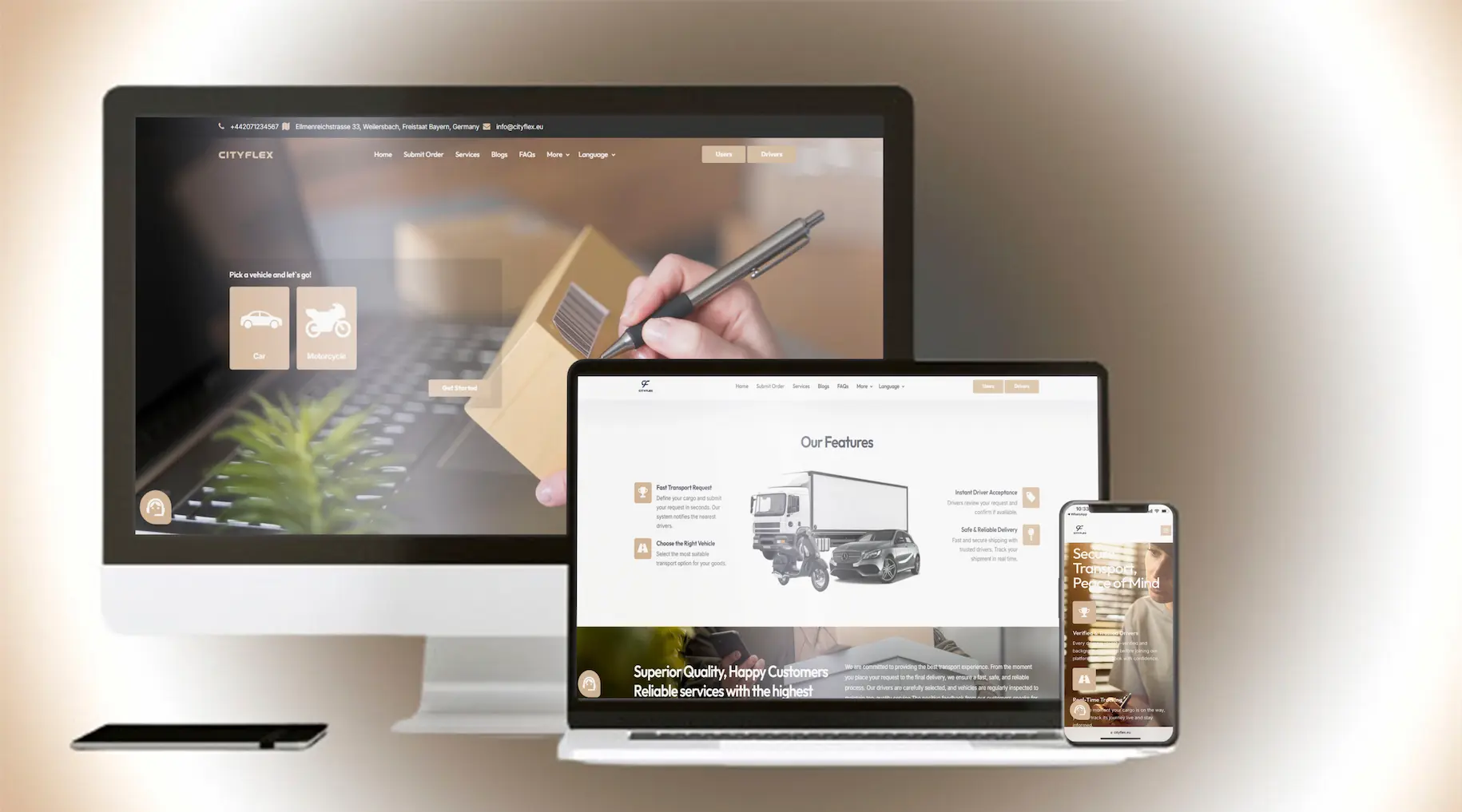 وب سایت خدمات حمل و نقل سیتی فلکس